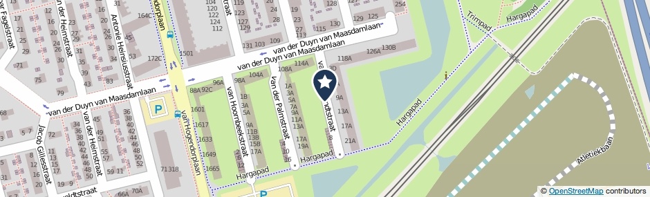 Kaartweergave Van Slingelandtstraat in Vlaardingen
