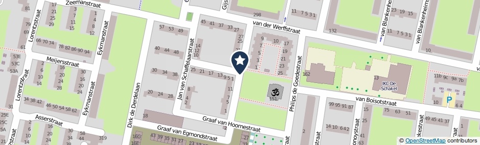 Kaartweergave Witte Van Haemstedestraat in Vlaardingen