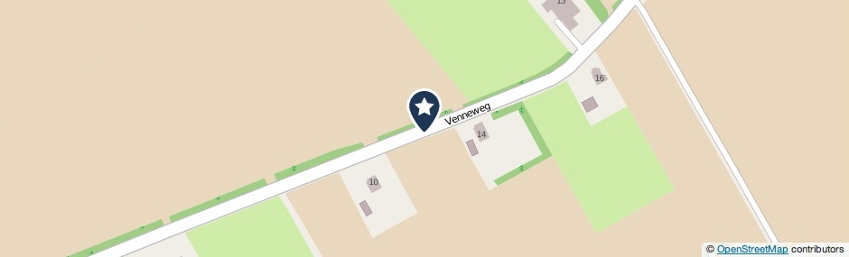 Kaartweergave Venneweg in Vlagtwedde