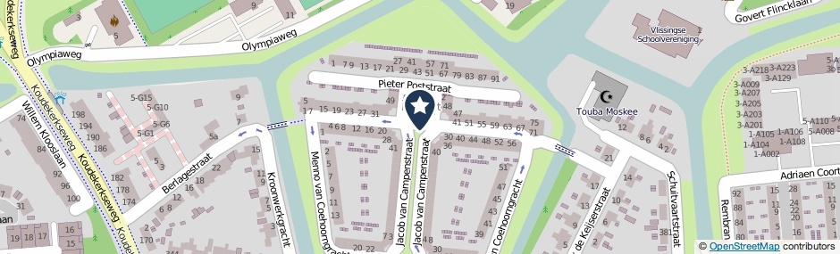 Kaartweergave Gerrit Rietveldstraat in Vlissingen