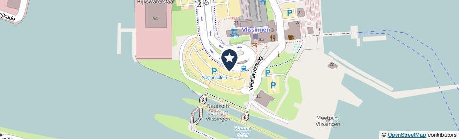 Kaartweergave Stationsplein in Vlissingen