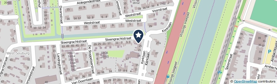 Kaartweergave Steengrachtstraat 1 in Vlissingen