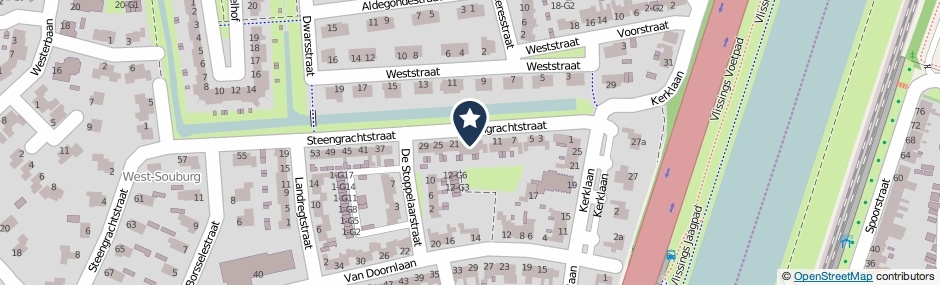 Kaartweergave Steengrachtstraat 17 in Vlissingen