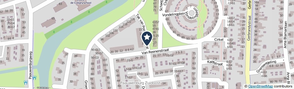 Kaartweergave Tak Van Poortvlietstraat in Vlissingen