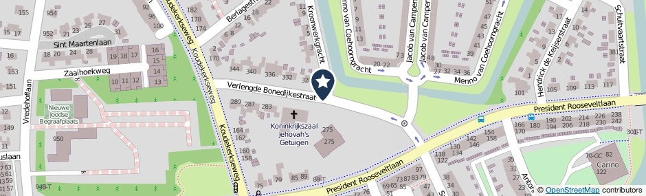 Kaartweergave Verlengde Bonedijkestraat in Vlissingen