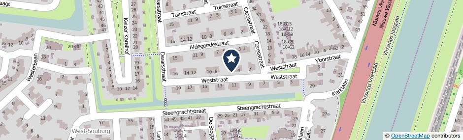 Kaartweergave Weststraat 6 in Vlissingen