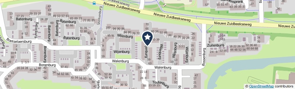 Kaartweergave Wijenburg in Vlissingen