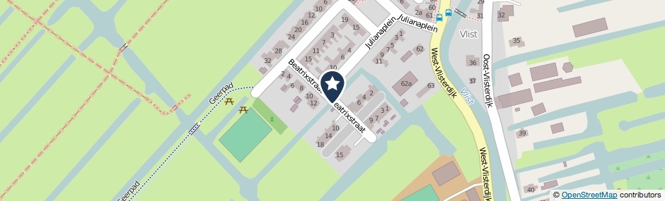 Kaartweergave Beatrixstraat in Vlist
