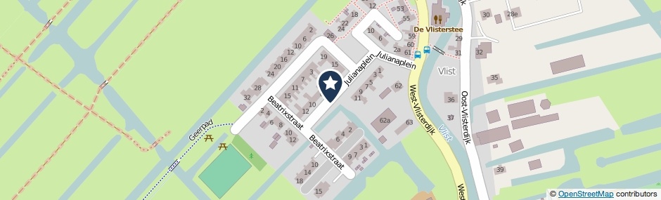 Kaartweergave Bernhardstraat in Vlist