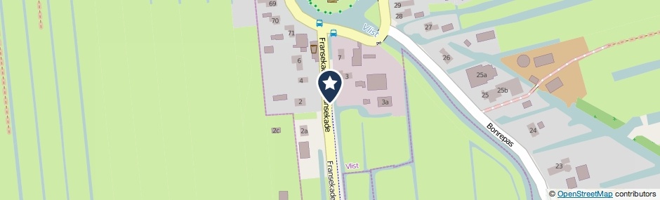 Kaartweergave Fransekade in Vlist