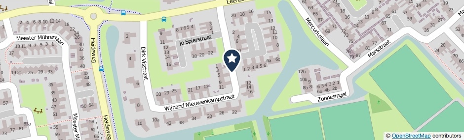 Kaartweergave Wijnand Nieuwenkampstraat in Volendam