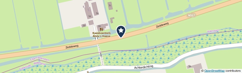 Kaartweergave Zeddeweg in Volendam