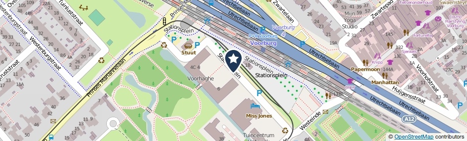 Kaartweergave Stationsplein in Voorburg