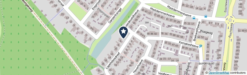 Kaartweergave Capellebosdreef 4 in Vught