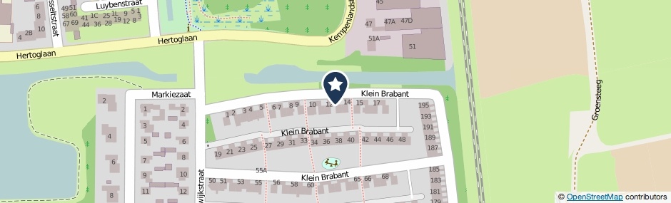 Kaartweergave Klein Brabant 13 in Vught