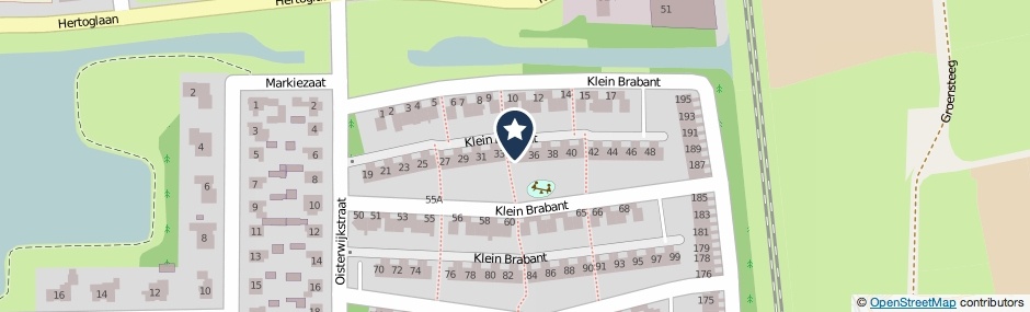Kaartweergave Klein Brabant 34 in Vught