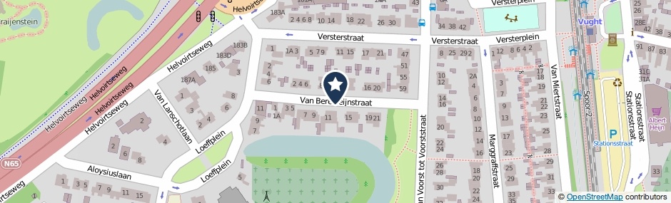 Kaartweergave Van Beresteijnstraat in Vught