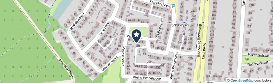Kaartweergave Veldhoeve 39 in Vught