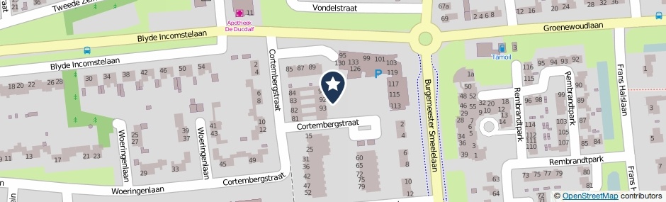 Kaartweergave Cortembergstraat in Waalwijk