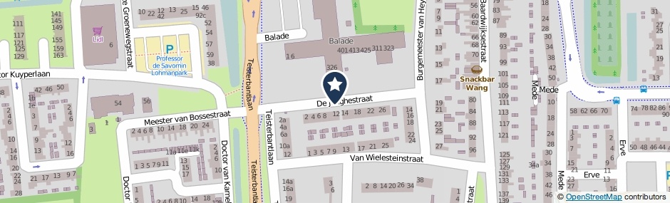 Kaartweergave De Jonghestraat in Waalwijk