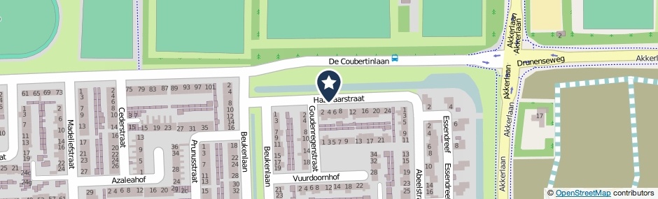 Kaartweergave Hazelaarstraat in Waalwijk