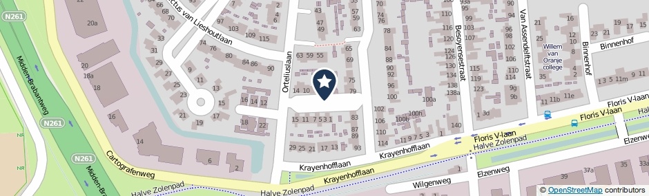 Kaartweergave Hendrik Verheesstraat in Waalwijk