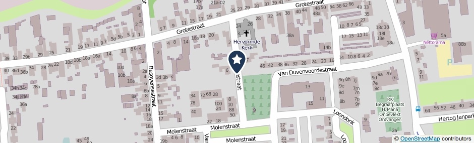 Kaartweergave Hollandsestraat in Waalwijk