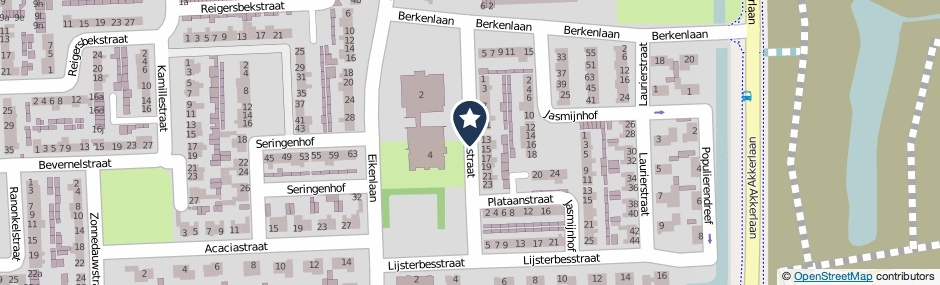Kaartweergave Kastanjestraat in Waalwijk