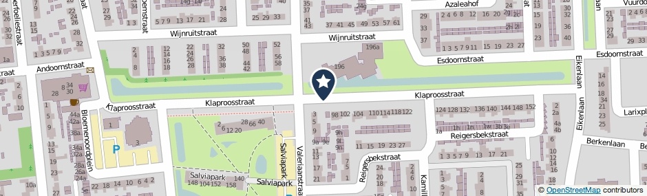 Kaartweergave Klaproosstraat in Waalwijk