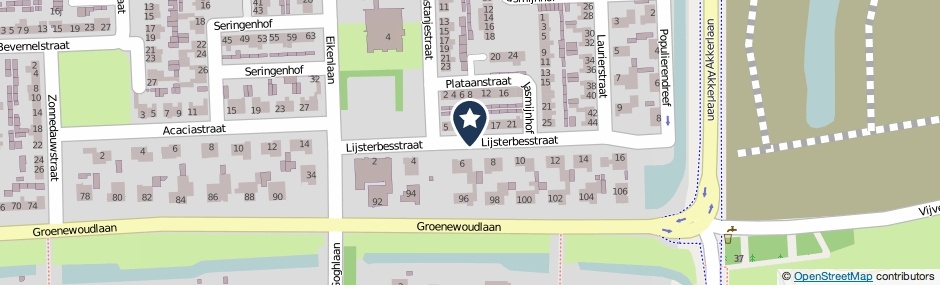 Kaartweergave Lijsterbesstraat in Waalwijk