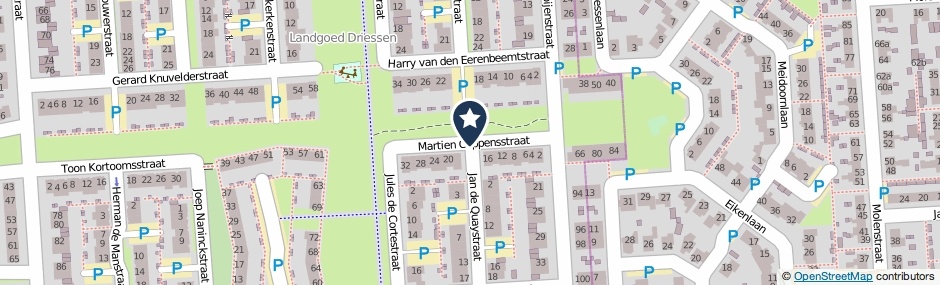 Kaartweergave Martien Coppensstraat in Waalwijk