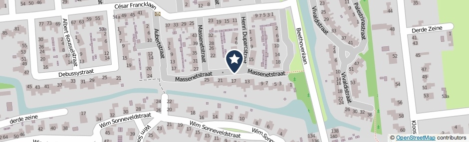 Kaartweergave Massenetstraat in Waalwijk