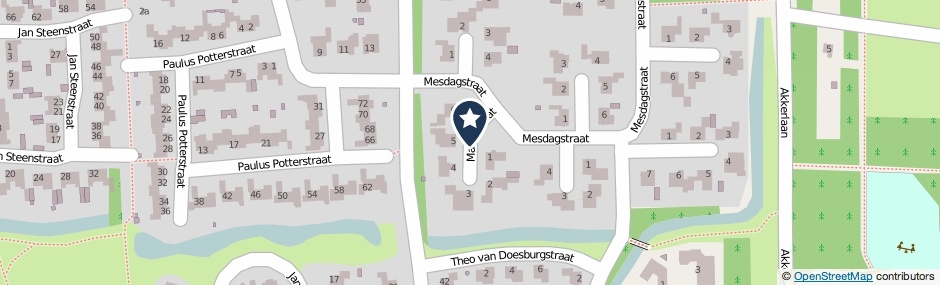 Kaartweergave Mauvestraat in Waalwijk