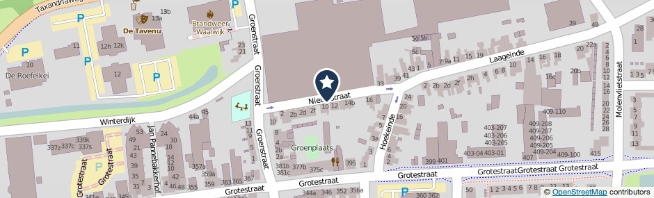 Kaartweergave Nieuwstraat in Waalwijk