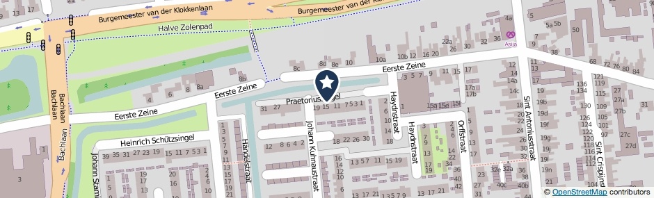 Kaartweergave Praetoriussingel in Waalwijk