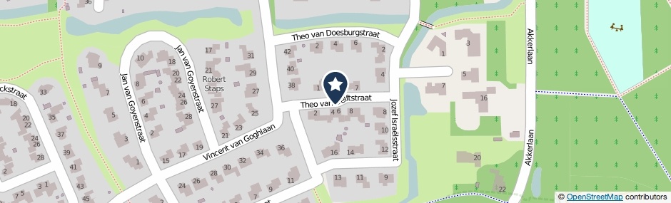 Kaartweergave Theo Van Delftstraat in Waalwijk
