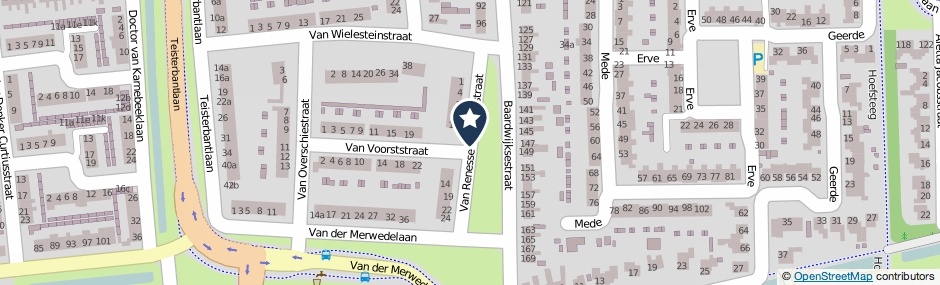 Kaartweergave Van Renesse Van Baarstraat in Waalwijk