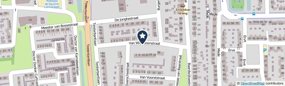 Kaartweergave Van Wielesteinstraat in Waalwijk