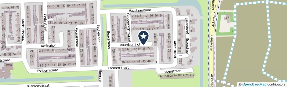 Kaartweergave Vuurdoornhof in Waalwijk