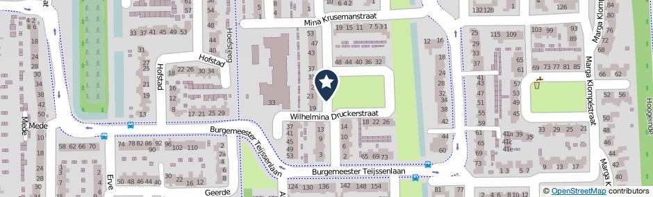Kaartweergave Wilhelmina Druckerstraat in Waalwijk