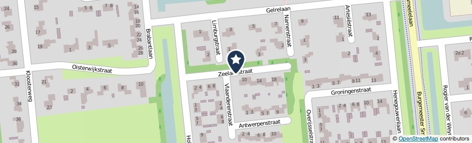 Kaartweergave Zeelandstraat in Waalwijk