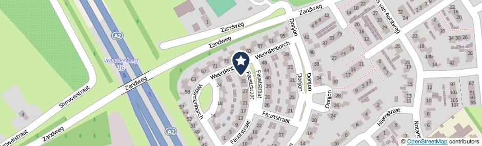 Kaartweergave Fauststraat 35 in Waardenburg