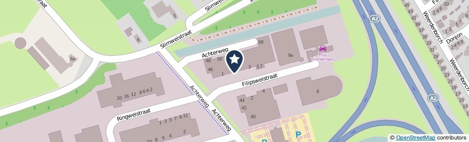 Kaartweergave Filipsweistraat 1-A in Waardenburg