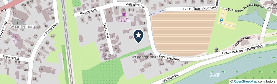 Kaartweergave Gasthuisstraat 13 in Waardenburg