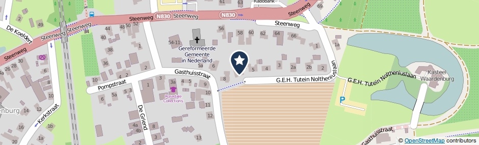Kaartweergave G.E.H. Tutein Noltheniuslaan 6 in Waardenburg