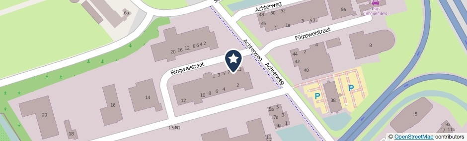 Kaartweergave Ringweistraat 9 in Waardenburg