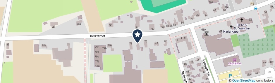 Kaartweergave Kerkstraat 77 in Waarland