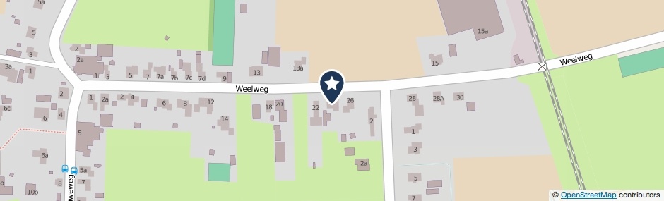 Kaartweergave Weelweg 24 in Waarland