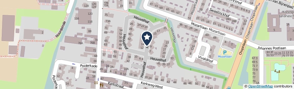 Kaartweergave Heuvelhof in Waddinxveen
