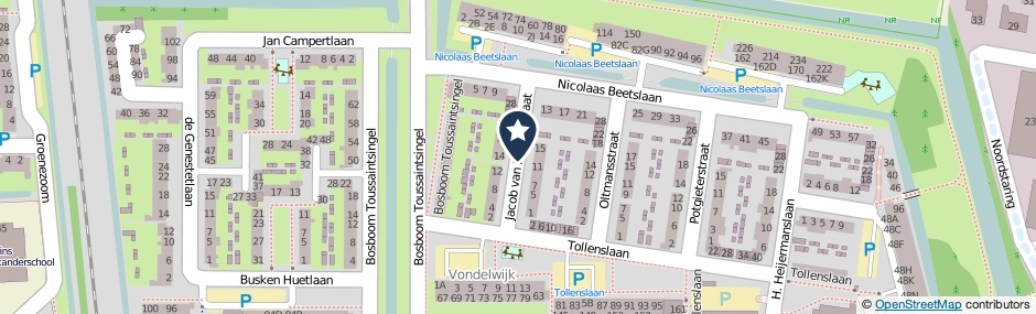 Kaartweergave Jacob Van Lennepstraat in Waddinxveen